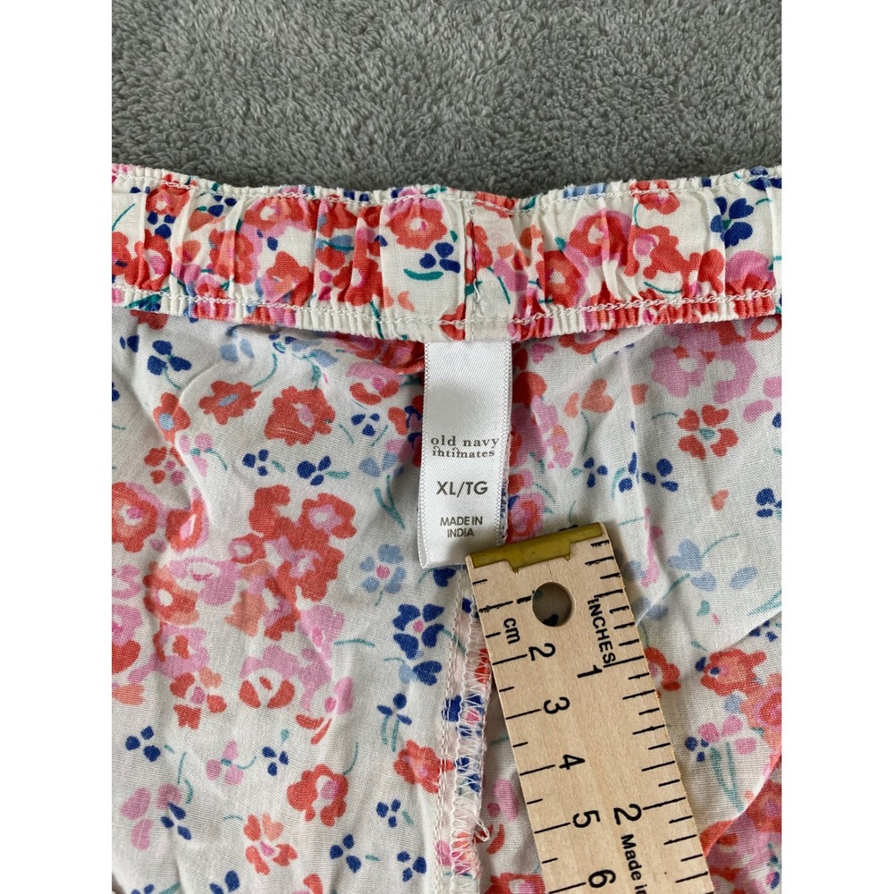 Old Navy Intimates Womens XL Floral Pajama Pants Pink Red White Wide Leg Lounge - Picture 3 of 16